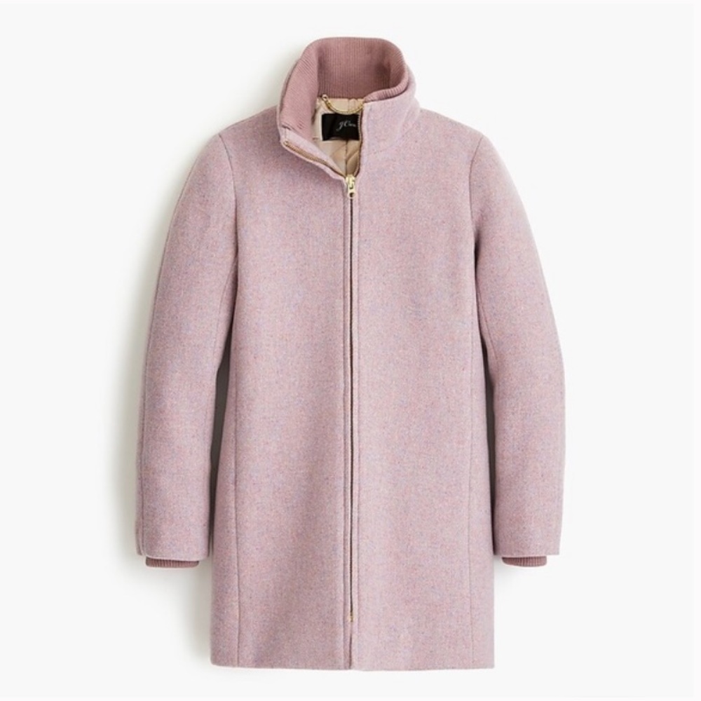 J.crew Lodge coat Italian stadium-cloth wool size 2 Heather cotton candy color